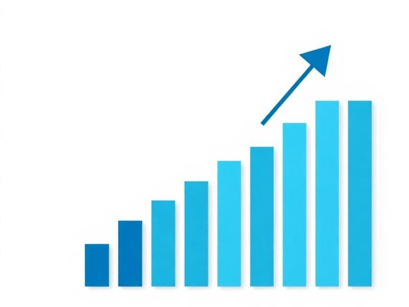 Gráfica de barras ascendente que representa crecimiento operativo